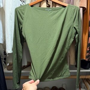 Banana Republic Factory Soft Stretch Boat Neck Long Sleeve Tee XS